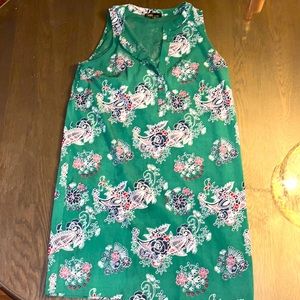 Green Flower Printed Dalia Dress